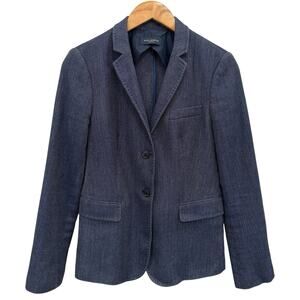 Piazza Sempione Denim Look Navy Blazer Made in Italy Size Small